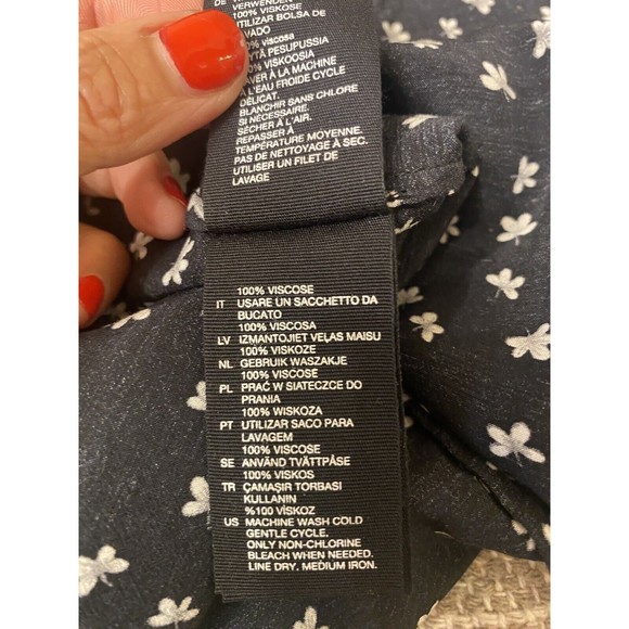 &Other Stories Printed Wrap Dress Viscose Size US 6 Eur 38 S M Black & White - Picture 12 of 13